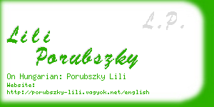 lili porubszky business card